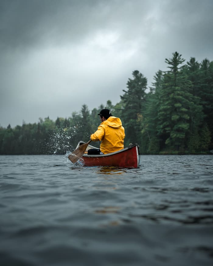 Man in canoe