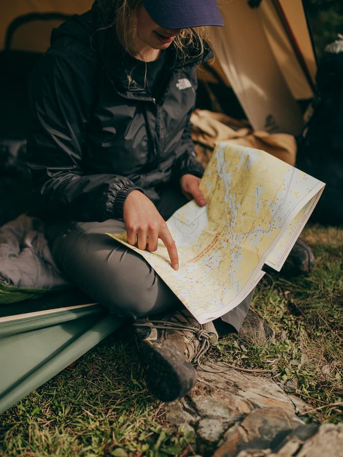 Woman reading a map